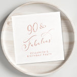 Elegant 90th Birthday Party Rose Gold Foil Napkins<br><div class="desc">Elevate her 90th birthday party with these elegant foil-stamped napkins,  stamped in rose gold real foil for a sophisticated touch and featuring "80 & Fabulous" in a chic script and her name in modern lettering, </div>