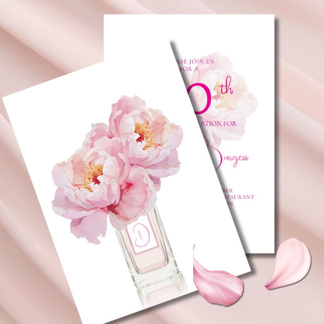 Elegant 90th Birthday Pink Floral Watercolor Invitation (Creator Uploaded)