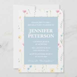 Elegant 93rd birthday invitations Floral Boho Chic