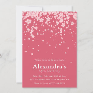 Elegant 95th birthday invitations Pink Floral
