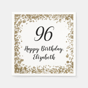 Elegant 96th Birthday Napkins With Gold Sequins