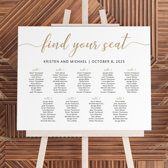Elegant 9 Tables Find Your Seat Seating Chart (Creator Uploaded)