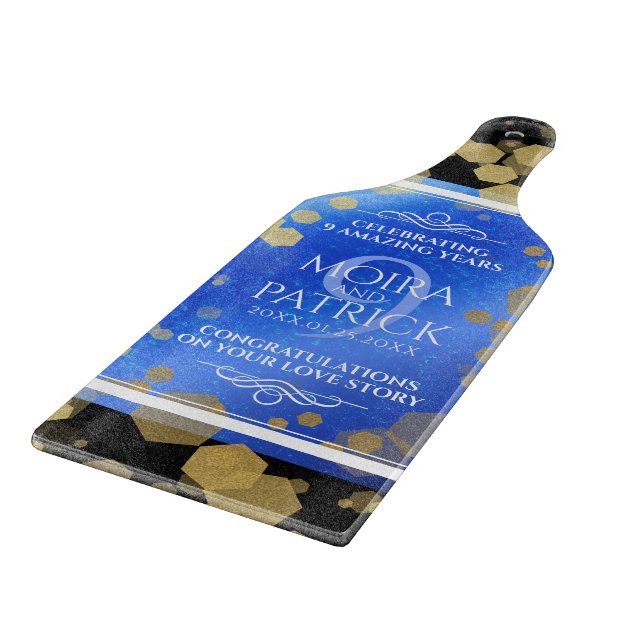 Elegant 9th Lapis Lazuli Wedding Anniversary Cutting Board (Corner)