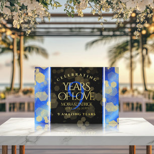 Elegant 9th Lapis Lazuli Wedding Anniversary Guest Book