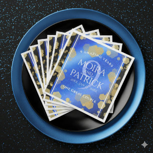 Elegant 9th Lapis Lazuli Wedding Anniversary Napkin