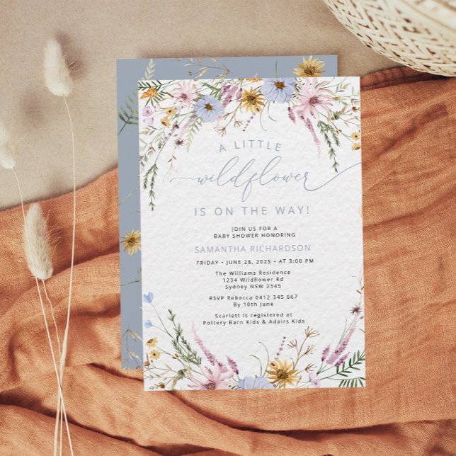 Elegant A Little Wildflower Baby Shower Invitation (Creator Uploaded)