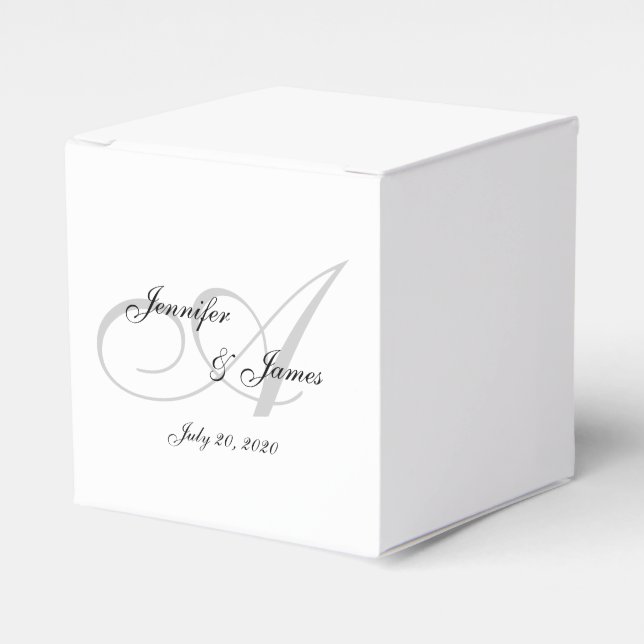 Elegant A Monogram Wedding Favour Boxes (Front Side)