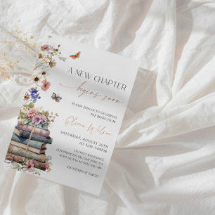 Elegant "A New Chapter Begins Soon" Bridal Shower  Invitation