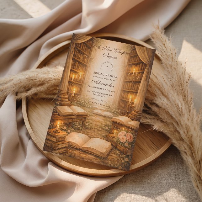 Elegant A New Chapter Bridal Shower Invitation (Creator Uploaded)