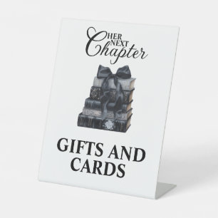 Elegant A New Chapter Bridal Shower Tabletop Pedestal Sign