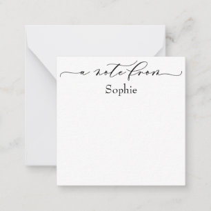 Elegant "A Note From" in Simple Black & White Card