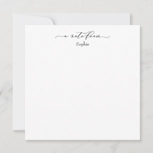 Elegant "A Note From" in Simple Black & White Card