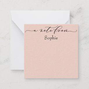 Elegant "A Note From" in Simple Blush Pink Card