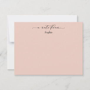 Elegant "A Note From", Simple in Blush Pink Card