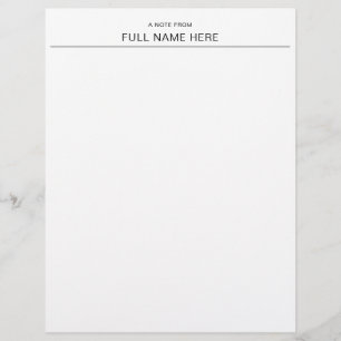 Elegant A Note From You Personalised Letterhead