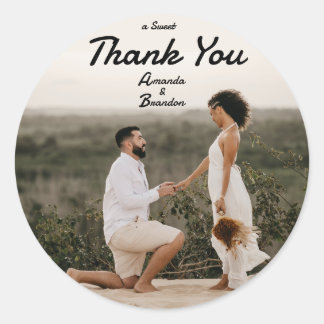 Elegant A Sweet Thank You Classic Round Sticker