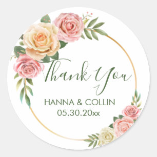 Elegant A Sweet Thank You Wedding Favour Classic R Classic Round Sticker