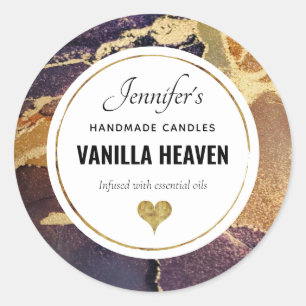 Elegant Abstract Agate Alcohol Ink Business Classic Round Sticker