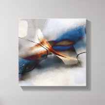 Elegant Abstract Art Blue Terracotta Painting  Can