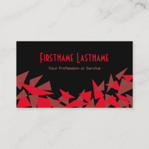 Elegant abstract black berry red triangles mosaic business card