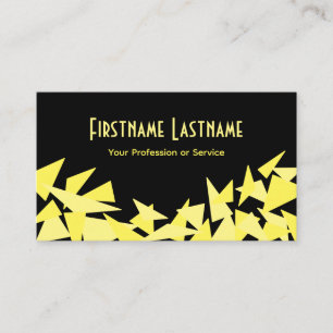 Elegant abstract black yellow triangles mosaic business card