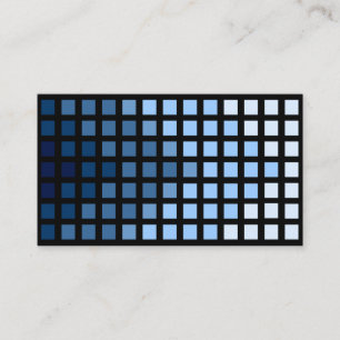 Elegant abstract blue squares blue shades mosaic business card