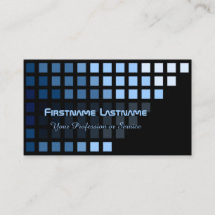 Elegant abstract blue squares blue shades mosaic business card