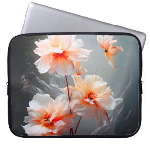 Elegant Abstract Blush Flower Misty Flow Laptop Sleeve