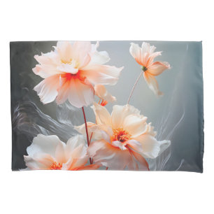 Elegant Abstract Blush Flower Misty Flow Pillowcase