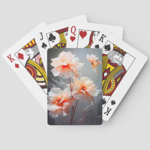Elegant Abstract Blush Flower Misty Flow Playing Cards