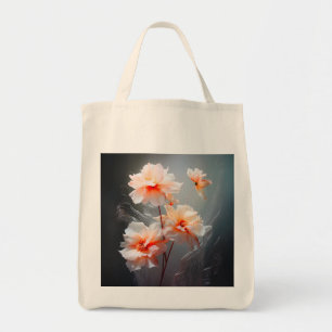 Elegant Abstract Blush Flower Misty Flow Tote Bag