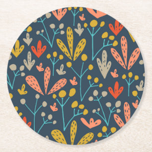 Elegant Abstract Botanical Coaster