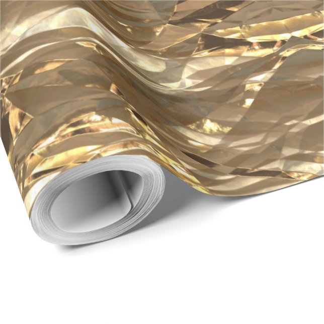 Elegant Abstract Brown Gold Look Festive Wrapping Paper (Roll Corner)