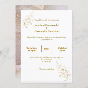 ELEGANT ABSTRACT BUBBLE WEDDING INVITATION
