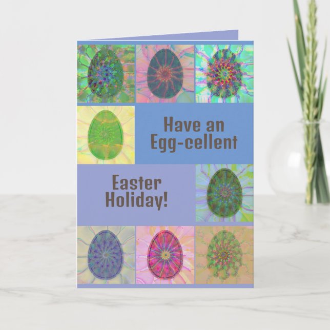 Elegant Abstract Colourful Eggs Collage Easter Car Card (Front)