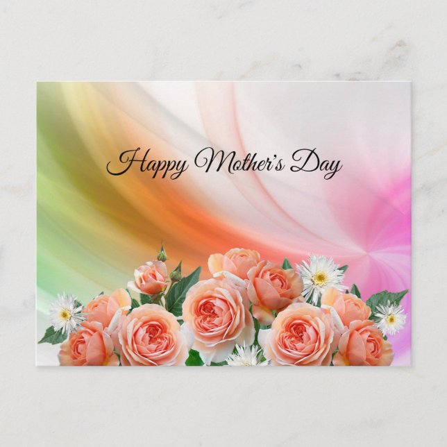 Elegant,Abstract,Colourful Lines,Roses Postcard (Front)