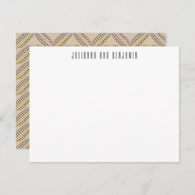 Elegant Abstract Dots Pattern Beige Personalised  Card (Front/Back)