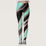 elegant abstract faux rose gold black grey mint leggings<br><div class="desc">Modern and stylish design representing faux rose gold, black, grey and mint geometric figures.</div>