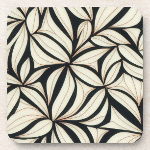 Elegant Abstract Floral Coaster Set