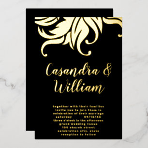 Elegant Abstract Floral Gold Wedding   