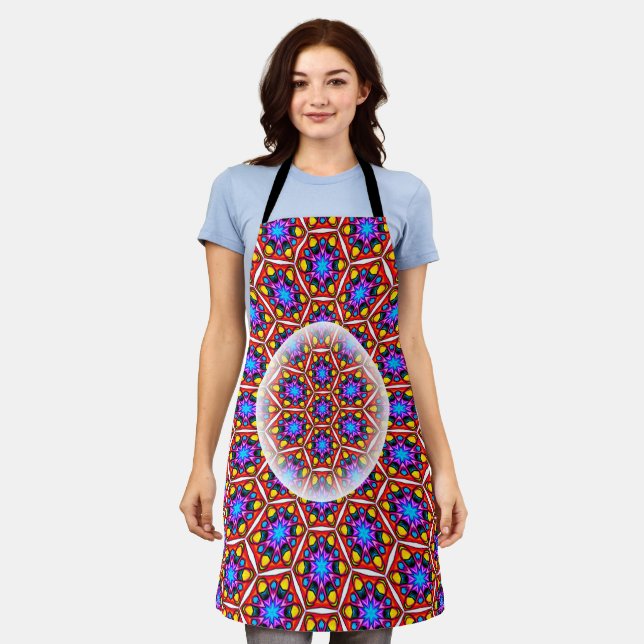 Elegant Abstract Floral Pattern Apron (Worn)