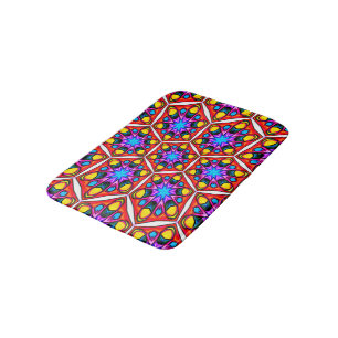 Elegant Abstract Floral Pattern Bath Mat