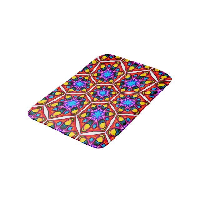 Elegant Abstract Floral Pattern Bath Mat (Angled)