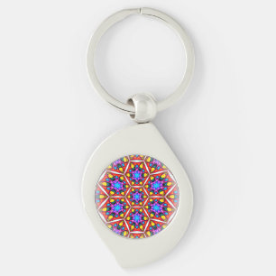 Elegant Abstract Floral Pattern Key Ring