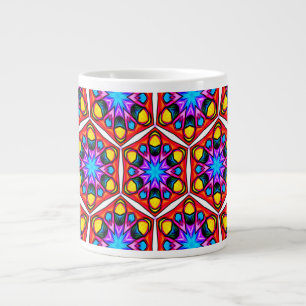 Elegant Abstract Floral Pattern Large Coffee Mug