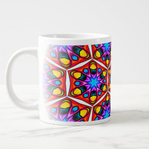 Elegant Abstract Floral Pattern Large Coffee Mug