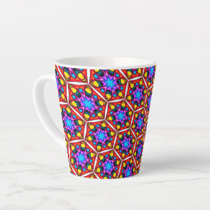 Elegant Abstract Floral Pattern Latte Mug