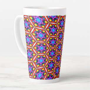 Elegant Abstract Floral Pattern Latte Mug