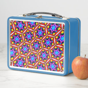 Elegant Abstract Floral Pattern Metal Lunch Box