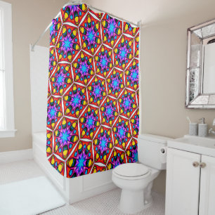 Elegant Abstract Floral Pattern Shower Curtain